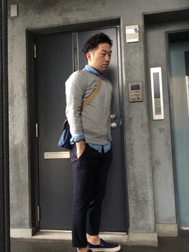 「EDIFICE（エディフィス）のアイテム（スウェット）」を使った、kazutaka nagaiさん（メンズ・172cm）の秋コーディネート