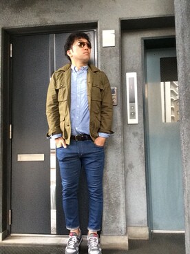 「ユナイテッドアローズ」｜「アイテム（ミリタリージャケット）」を使った、kazutaka nagaiさん（メンズ・172cm）の秋コーディネート