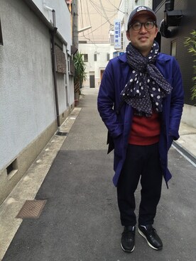 「ダニエルウェリントン」｜「アイテム（ステンカラーコート）」を使った、kazutaka nagaiさん（メンズ・172cm）の冬コーディネート