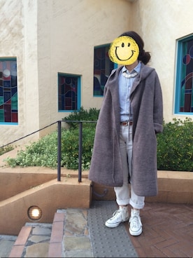 「45R（フォーティファイブアール）のアイテム（ダッフルコート）」を使った、arasさん（レディース・153cm）の秋コーディネート