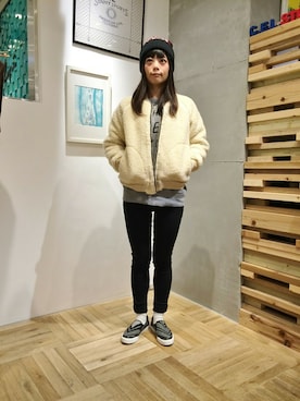 「holiday」｜「アイテム（ブルゾン）」を使った、tomoeさん（レディース・161cm）の秋コーディネート