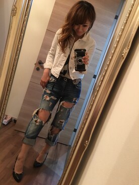 「Moname（モナーム）のアイテム（ジャケット/アウター）」を使った、blackvanillaさん（レディース・160cm）の春コーディネート