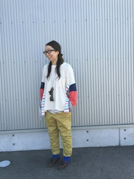 「アイテム（モカシン/デッキシューズ）」を使った、mayumiさん（レディース・161cm）の春コーディネート