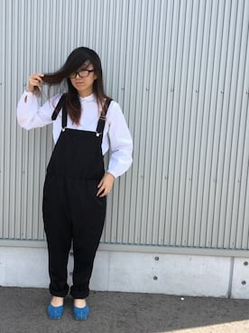 「アイテム（サロペット/オーバーオール）」を使った、mayumiさん（レディース・161cm）の秋コーディネート