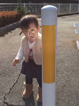 「Handmade（ハンドメイド）のアイテム（その他アウター）」を使った、yucaさん（キッズ・80cm）の冬コーディネート