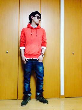 「SCOTCH & SODA（スコッチ アンド ソーダ）のアイテム（パーカー）」を使った、まさつぐさん（メンズ・172cm）の春コーディネート