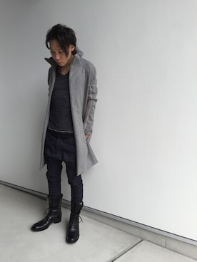 「SHELLAC（シェラック）のアイテム（トップス）」を使った、taizouさん（メンズ・173cm）の秋コーディネート