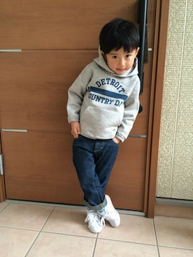 「アイテム（パーカー）」を使った、はるとさん（キッズ・108cm）の冬コーディネート