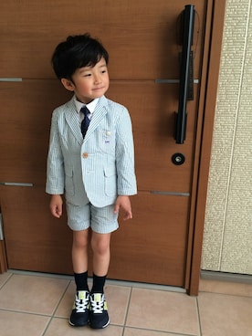 「Lee（リー）のアイテム（ジャケット/アウター）」を使った、はるとさん（キッズ・108cm）の春コーディネート