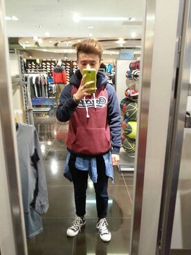 「MANGO（マンゴ）のアイテム（パンツ）」を使った、KeyCaiさん（メンズ・157cm）の春コーディネート