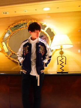 「アイテム（ブルゾン）」を使った、よしおさん（メンズ・174cm・20代）の冬コーディネート