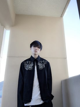 「Yohji Yamamoto（ヨウジヤマモト）のアイテム（ブルゾン）」を使った、よしおさん（メンズ・173cm）の秋コーディネート