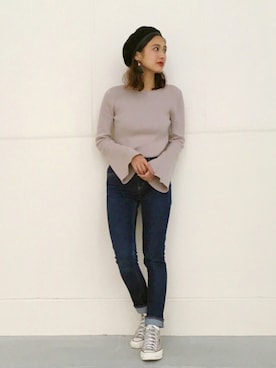 「フレアスリーブ」｜shizuka  suzukiさん（レディース・161cm）の秋コーディネート