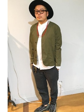 「BACK NUMBER（バックナンバー）のアイテム（ノーカラージャケット）」を使った、まーくん     さん（メンズ・177cm）の秋コーディネート