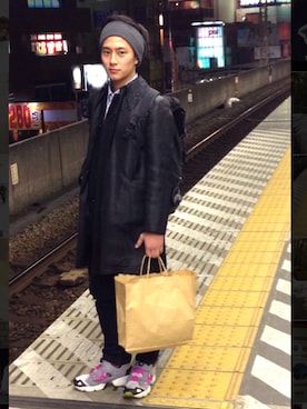 「ラルフローレン」｜「アイテム（ナイロンジャケット）」を使った、KEIさん（メンズ・168cm）の冬コーディネート