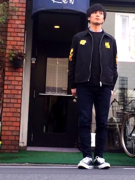 「アイテム（バングル/リストバンド）」を使った、KEIさん（メンズ・168cm・20代）の冬コーディネート