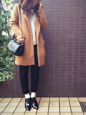 「Saint Laurent」｜「アイテム（ブーティ）」を使った、ATTSUさん（レディース・163cm）の冬コーディネート