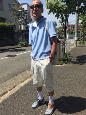 「PEARLY GATES（パーリーゲイツ）のアイテム（スウェット）」を使った、suzuさん（メンズ・175cm）の夏コーディネート