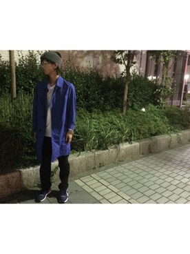 「BEAMS（ビームス）のアイテム（ノーカラージャケット）」を使った、齊藤 翼さん（メンズ・174cm）の秋コーディネート