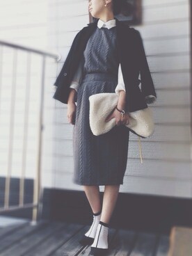 「G.V.G.V.（ジーヴィージーヴィー）のアイテム（レッグウェア）」を使った、emi さん（レディース・149cm）の冬コーディネート