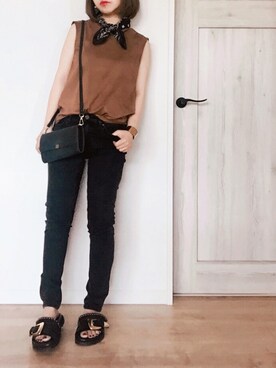 「EDITION（エディション）のACNE STUDIOS SKIN 5 USED スキニーパンツ（デニムパンツ）」を使った、emi さん（レディース・149cm）の夏コーディネート