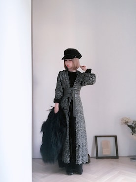 「CA4LA（カシラ）のアイテム（ハンチング/ベレー帽）」を使った、emi さん（レディース・149cm）の冬コーディネート