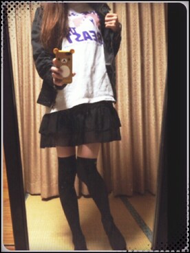 「GAL FIT（ギャルフィット）のアイテム（その他アウター）」を使った、とーかさん（レディース・160cm）の秋コーディネート