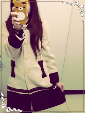 「axes femme（アクシーズファム）のアイテム（その他アウター）」を使った、とーかさん（レディース・160cm）の冬コーディネート