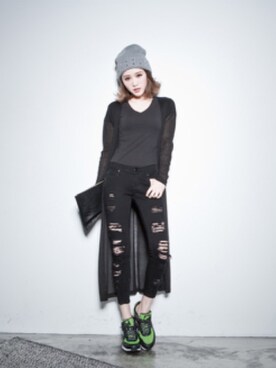 「Lulus（-）のアイテム（ピーコート）」を使った、Dorothyさん（レディース・162cm）の秋コーディネート