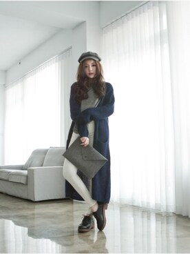 「Lulus（-）のアイテム（ピーコート）」を使った、Dorothyさん（レディース・162cm）の秋コーディネート