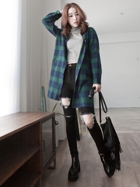 「Lulus（-）のアイテム（ジャケット/アウター）」を使った、Dorothyさん（レディース・162cm）の秋コーディネート