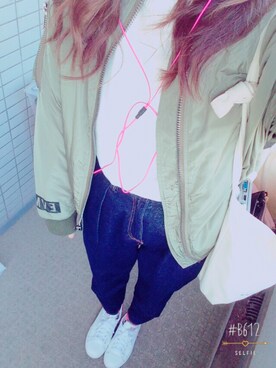 「ENVYM（アンビー）のアイテム（ブルゾン）」を使った、nasyaさん（レディース・166cm）の冬コーディネート