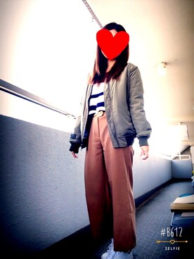 「ENVYM（アンビー）のアイテム（ブルゾン）」を使った、nasyaさん（レディース・166cm）の冬コーディネート