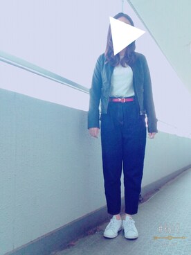 「adidas Originals（アディダスオリジナルス）のadidas originals アディダス stan smith スタンスミス black（スニーカー）」を使った、nasyaさん（レディース・166cm）の春コーディネート