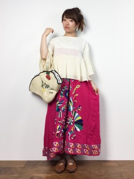 「チャイハネ（チャイハネ）のアイテム（スニーカー）」を使った、ほたてさん（レディース・150cm）の夏コーディネート