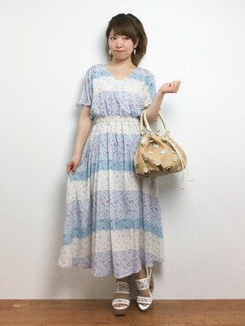 「Honey Salon（ハニーサロン）のアイテム（バッグ）」を使った、ほたてさん（レディース・150cm）の夏コーディネート
