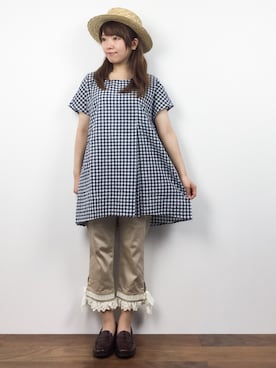 「axes femme（アクシーズファム）のアイテム（チノパンツ）」を使った、ほたてさん（レディース・150cm）の夏コーディネート