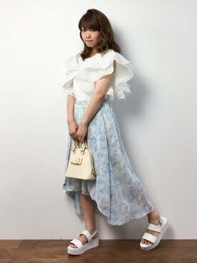 「PATTERN・fiona （パターンフィオナ）のアイテム（バッグ）」を使った、ほたてさん（レディース・150cm）の夏コーディネート