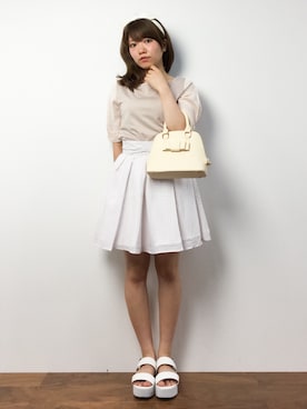 「PATTERN・fiona （パターンフィオナ）のアイテム（バッグ）」を使った、ほたてさん（レディース・150cm）の夏コーディネート
