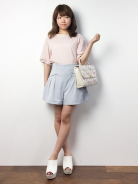 「Honey Salon（ハニーサロン）のアイテム（バッグ）」を使った、ほたてさん（レディース・150cm）の夏コーディネート