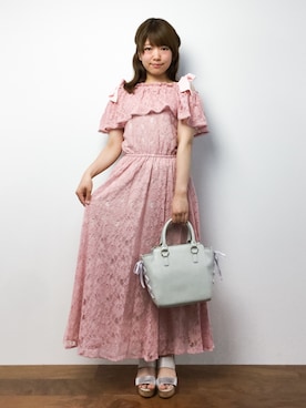「Honey Salon（ハニーサロン）のアイテム（バッグ）」を使った、ほたてさん（レディース・150cm）の夏コーディネート