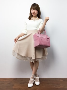 「Honey Salon（ハニーサロン）のアイテム（スカート）」を使った、ほたてさん（レディース・150cm）の夏コーディネート