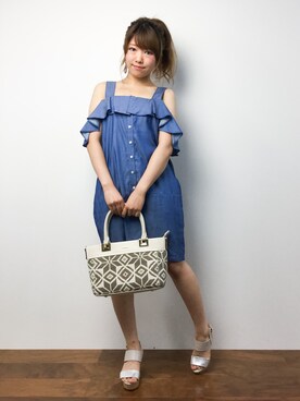 「Via Demizon（ビアデミゾン）のアイテム」を使った、ほたてさん（レディース・150cm）の夏コーディネート