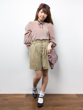 「Supreme.La.La.（シュープリームララ）のアイテム（Tシャツ/カットソー）」を使った、ほたてさん（レディース・150cm）の秋コーディネート