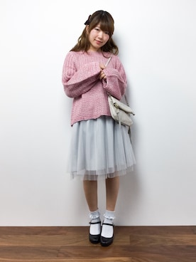 「perche（ペルケ）のアイテム（バッグ）」を使った、ほたてさん（レディース・150cm）の秋コーディネート