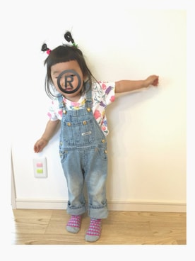 「fafa（フェフェ）のアイテム（レッグウェア）」を使った、NoNさん（キッズ・80cm）の夏コーディネート