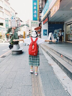 「travel」｜「アイテム（ソックス/靴下）」を使った、crabebeさん（レディース・168cm）の夏コーディネート