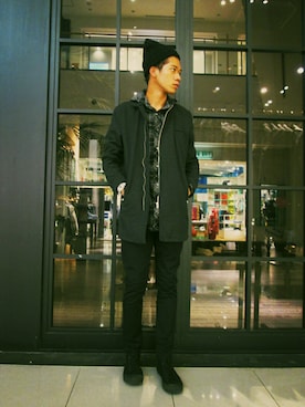 「AZUL by moussy（アズールバイマウジー）のアイテム（ブルゾン）」を使った、Jackson O Yousukeさん（メンズ・184cm）の秋コーディネート