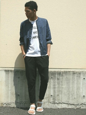 「AZUL by moussy（アズールバイマウジー）のアイテム（ブルゾン）」を使った、Jackson O Yousukeさん（メンズ・184cm）の春コーディネート