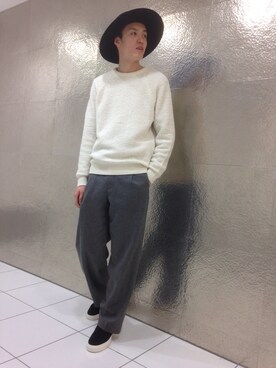 「ツバ広ハット」｜RYO KUROSAWAさん（メンズ・183cm）の秋コーディネート